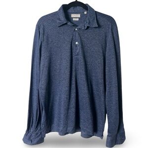 KA/NOA – Men’s MOD. Cotton Long Sleeve Polo Blue – Sz. M